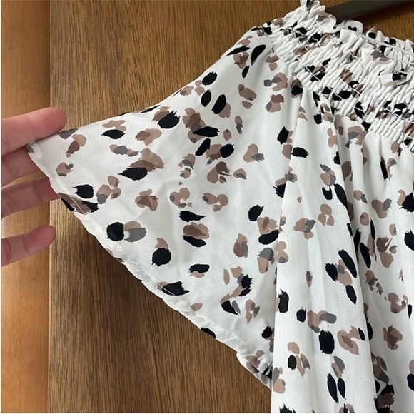 FSL+Appeal size large cheetah print off the shoulders blouse - Picture 4 of 6